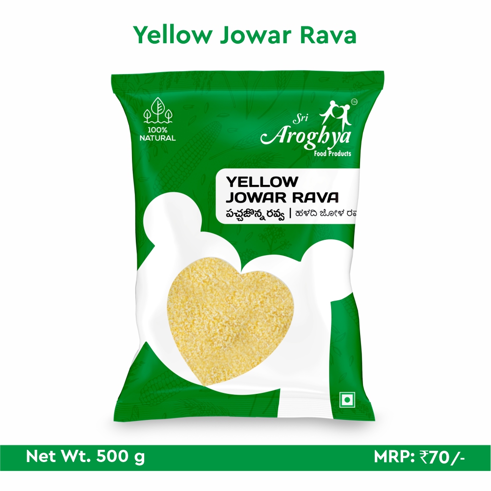 Yellow Jowar Rava 500g x 3 (పచ్చజొన్న రవ్వ) Pack of 3 – Sri Aroghya ...